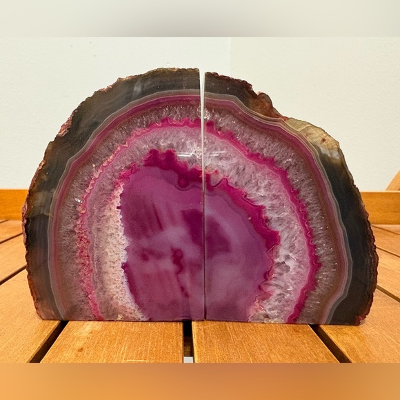 Pink Agate Geode Bookends - Picture 1 of 4